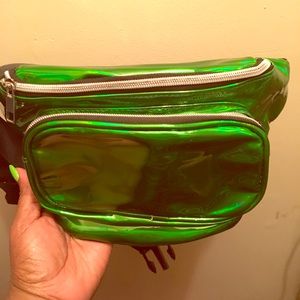 Green metallic pouch